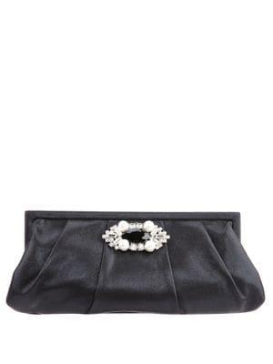 Nina Embellished Pleated Frame Clutch