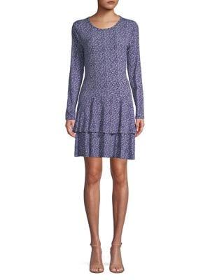 Michael Michael Kors Petite Tiered Floral A-line Dress