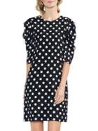 Vince Camuto Polka Dot Puff-sleeve Shift Dress