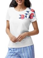 Tommy Bahama Frieda Floral Embroidered Tee