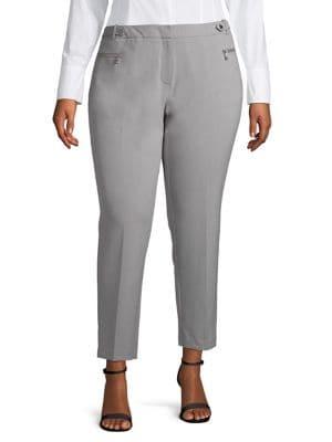 Calvin Klein Plus Straight Leg Buckle Pants