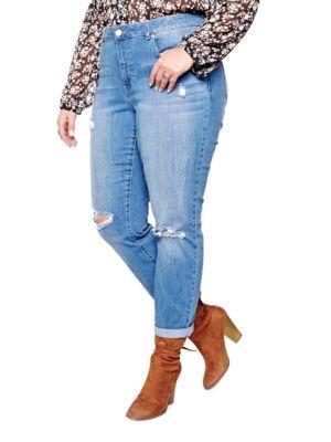 Addition Elle Love And Legend Distressed Jeans