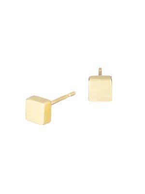 Adina Reyter Core 14k Yellow Gold Cube Stud Earrings
