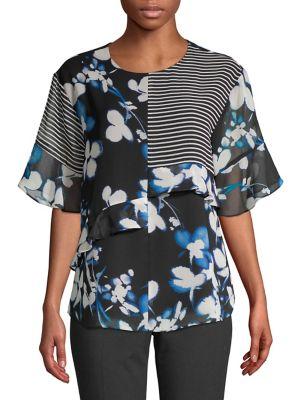 Calvin Klein Mixed Ruffle Blouse