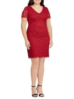 Lauren Ralph Lauren Plus Scalloped Lace Dress