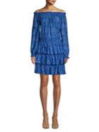 Michael Michael Kors Floral Off-the-shoulder Smocked Dress