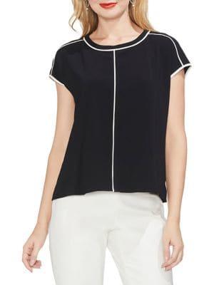 Vince Camuto Sunrise Bay Cap-sleeve Contrast Top