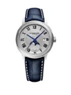 Raymond Weil Maestro Moonphase Stainless Steel And Leather-strap Watch