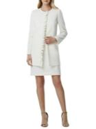 Tahari Arthur S. Levine Ruffle Front Topper Coat