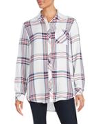 Beach Lunch Lounge Plaid Button-front Top