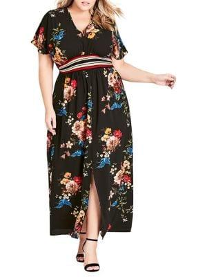 City Chic Plus Avery Floral Maxi Dress