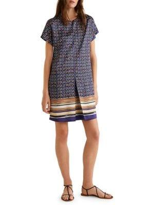 Mango Contrast Print Dress