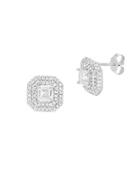 Lord & Taylor Cubic Zirconia Square Center Stud Earrings