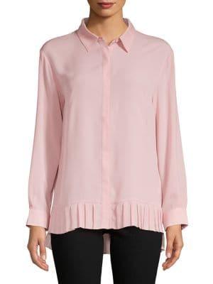 French Connection Pleated Crepe Blouse