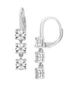 Sonatina Diamond And Sterling Silver Three-tier Drop Earrings