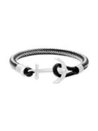 Lord & Taylor Two-tone Stainless Steel & Vegan Leather Anchor Bracelet