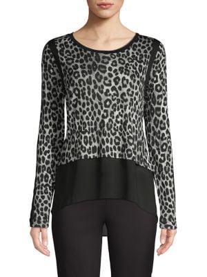 Michael Michael Kors High-low Leopard-print Top