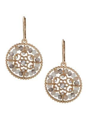 Lonna & Lilly Goldtone And Glass Stone Circle Drop Earrings