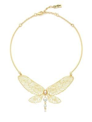 Jessica Simpson Summer Fairy Faux Pearl Dragonfly Necklace