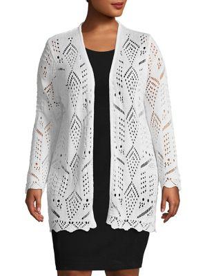 Context Plus Cut-out Open Front Cardigan