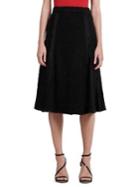 Donna Karan Textured Pleat A-line Skirt