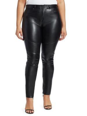 Lord Taylor Faux Leather Moto Pants