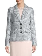 Karl Lagerfeld Paris Fringed Check Blazer