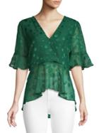 Highline Collective Surplice Flounce Sleeve Blouse