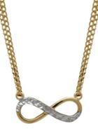 Lord & Taylor 14k Italian Gold And Rhodium Infinity Station Double Chain Necklace