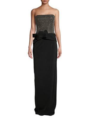 Mandalay Strapless Embellished Column Gown