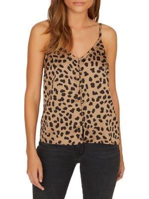 Sanctuary Leopard Printed Button-front Tank Top