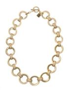 Laundry By Shelli Segal Wood Shores Goldtone & Crystal Link Collar Necklace