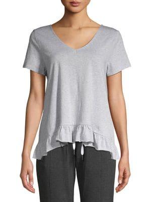 Betsey Johnson Ruffled-hem Cotton Blend Tee