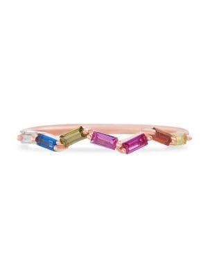 Lord & Taylor Lesa Michele Crystal Zigzag Band Ring