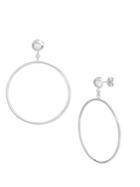 Lord & Taylor Sterling Silver Electroform Open Circle Drop Earrings