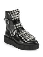 Marc Jacobs Bowery Studded Leather Platform Moto Boots