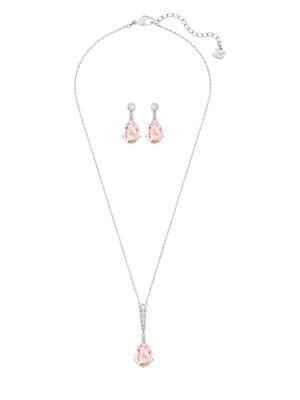 Swarovski Three-piece Vintage Crystal Pendant Necklace & Earrings Set