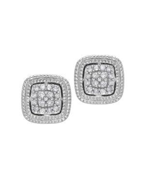 Lord & Taylor Diamond And Sterling Silver Stud Earrings