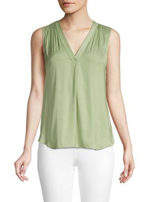 Vince Camuto Petite Sapphire Sheen V-neck Blouse