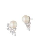 Carolee Pearl Premier 9mm Pearl And Crystal Stud Earrings