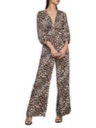 Bcbgmaxazria Leopard-print Wide-leg Jumpsuit