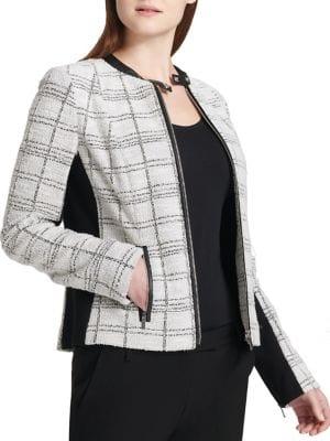Calvin Klein Tweed Center Zip Jacket