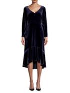 Taylor High-low A-line Velvet Dress