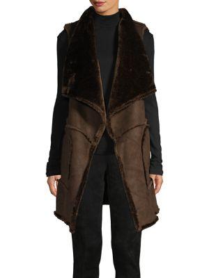 Jones New York Faux Shearling-trim Long Vest