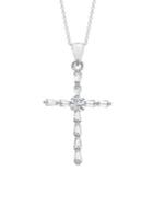 Lord & Taylor 925 Sterling Silver & Crystal Cross Pendant