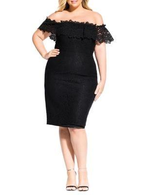 City Chic Plus Lace Flourish Dress