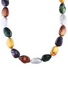 Sonatina Sterling Silver & 17.5mm-18mm Multicolored Baroque Pearl Necklace