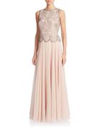 J Kara Embellished Popover Gown