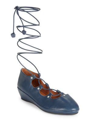 Gentle Souls By Kenneth Cole Nita Lace-up Demi Wedge Shoes