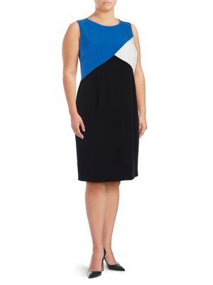 Nipon Boutique Sleeveless Colorblock Sheath Dress